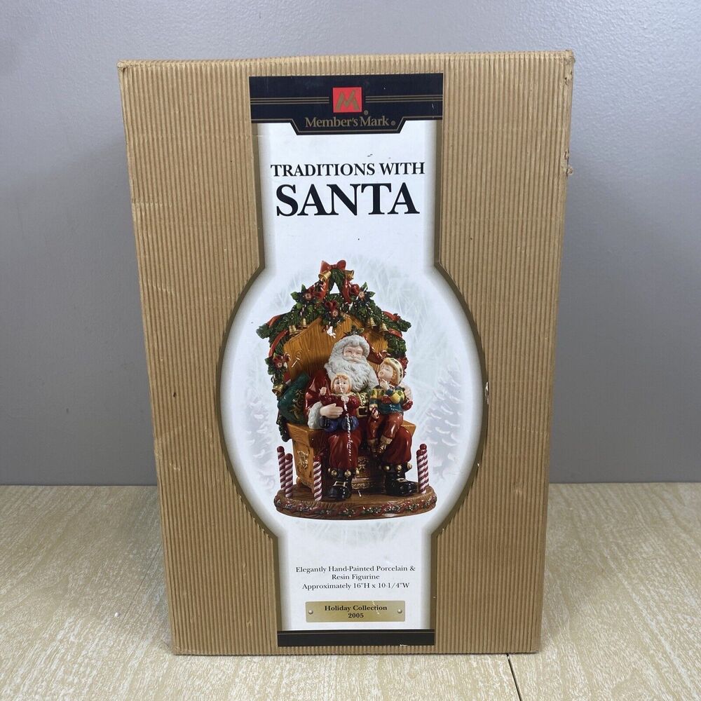 Members Mark Traditions 16" Santa Holiday Collection 2005 Hand Painted Figurine